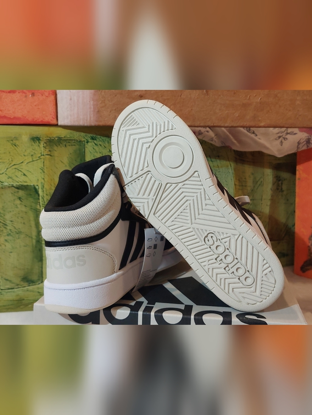 adidas Black and White High-Top Sneakers - Picture 6 of 6